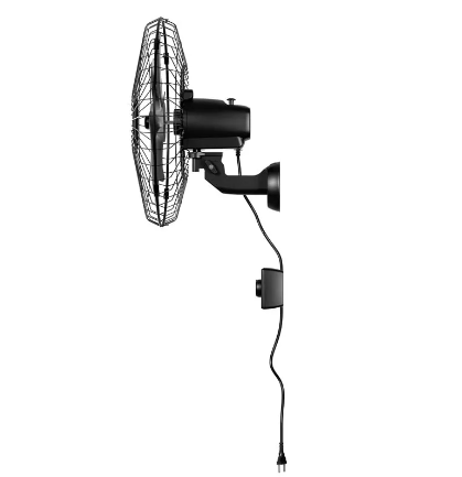 VENTILADOR OSCILANTE PAREDE 50 CENTÍMETROS METAL 220V 180W PRETO 6PÁS 2